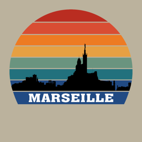 T-shirt personnalisé Marseille skyline retro