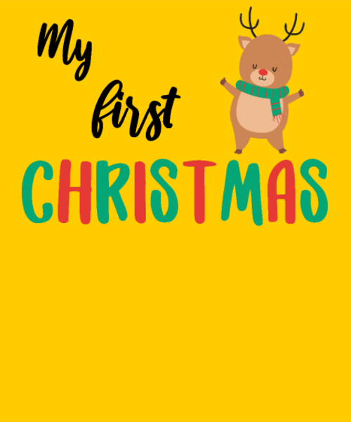 Maquette de Mon Premier Noël : Design Adorable pour Bébé à personnaliser