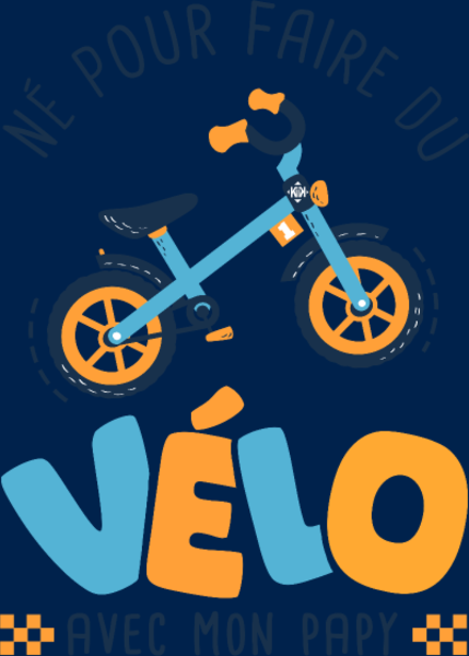 Motif "Né pour le Vélo avec Papy"