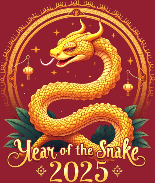 Maquette de Nouvel An Chinois 2025 - Année du Serpent à personnaliser