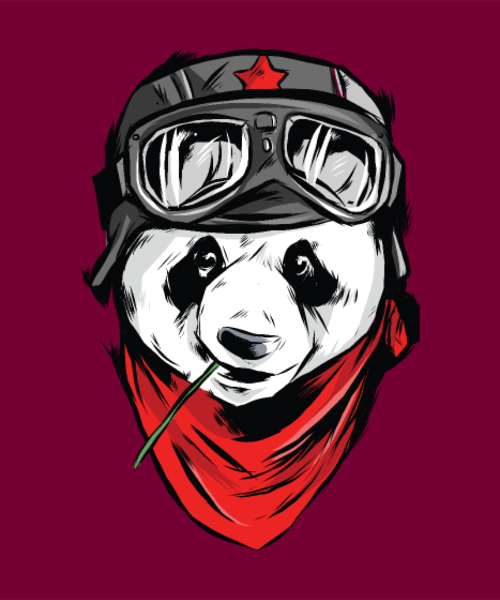 Tablier personnalisé Panda motard