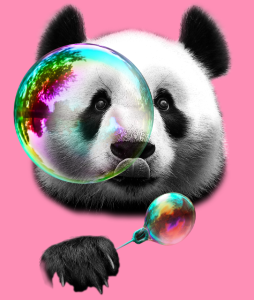 Maquette de Panda Souffleur de Bulles à personnaliser