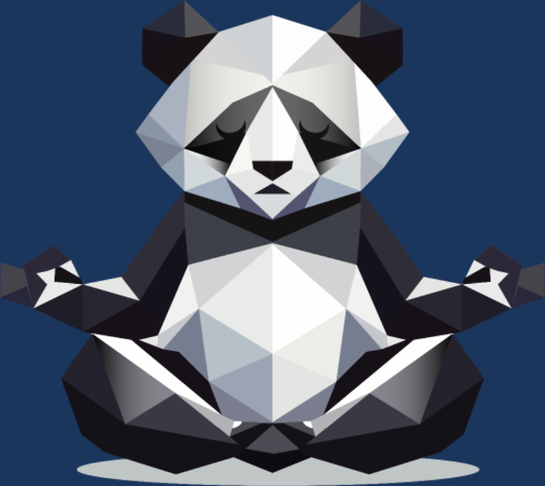 Motif Panda Zen Géométrique : Harmonie Minimaliste