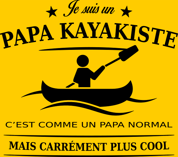 Motif Papa Kayakiste Passionné personnalisé sur vêtement