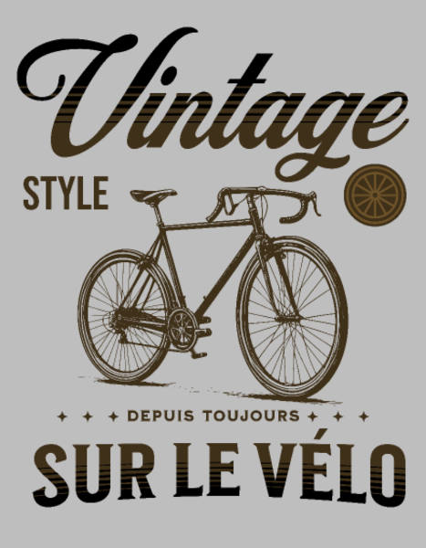 Motif Passion Vélo Vintage Élégance personnalisé sur vêtement