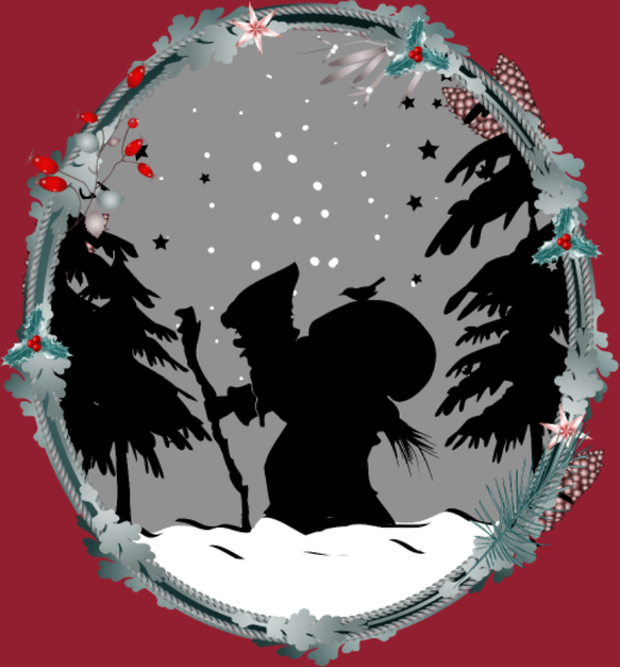 Maquette de Père Fouettard en Silhouette - Style Noël Ancien à personnaliser