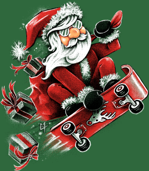 Maquette de Père Noël Skateur Fou à personnaliser