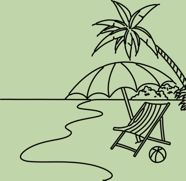 Scène de Plage Minimaliste