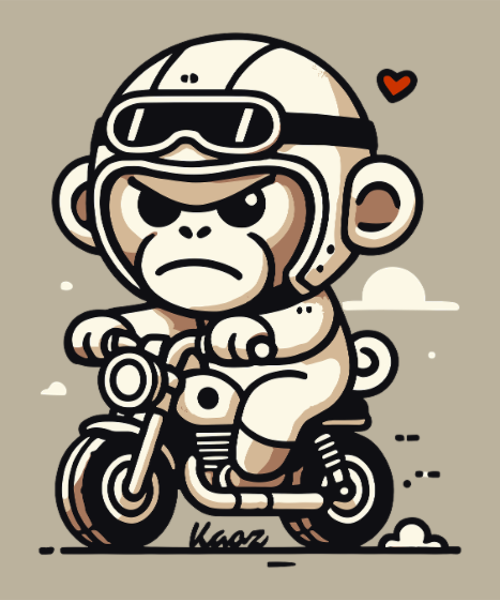 T-shirt personnalisé Singe motard