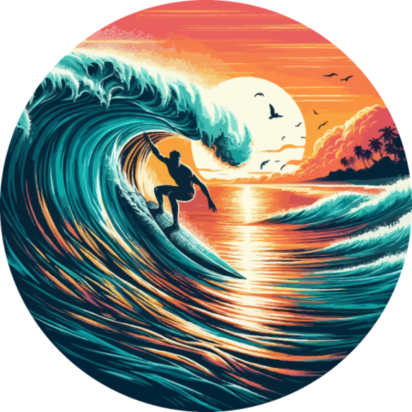 Tablier personnalisé Soleil plage surf