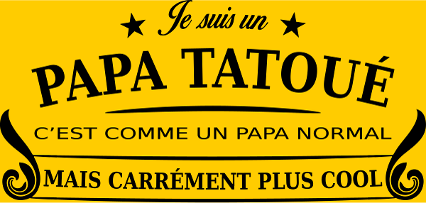Motif Super Papa Tatoué personnalisé sur vêtement