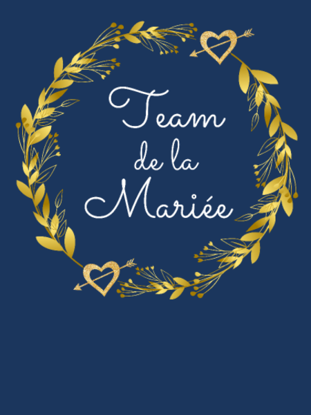 Team de la Mariée EVJF : T-shirt Couronne de Fleurs pour Enterrement de Vie de Jeune Fille