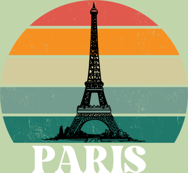 T-shirt personnalisé Tour eiffel retro