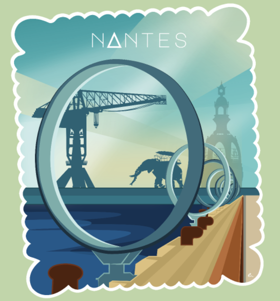 Motif Ville de Nantes - Design Urbain personnalisé sur vêtement