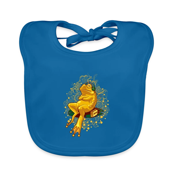 Grenouille Relax : Mode Cassette sur Bavoir bio Bébé
