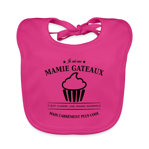 Mamie Gâteaux d'Amour sur Bavoir bio Bébé