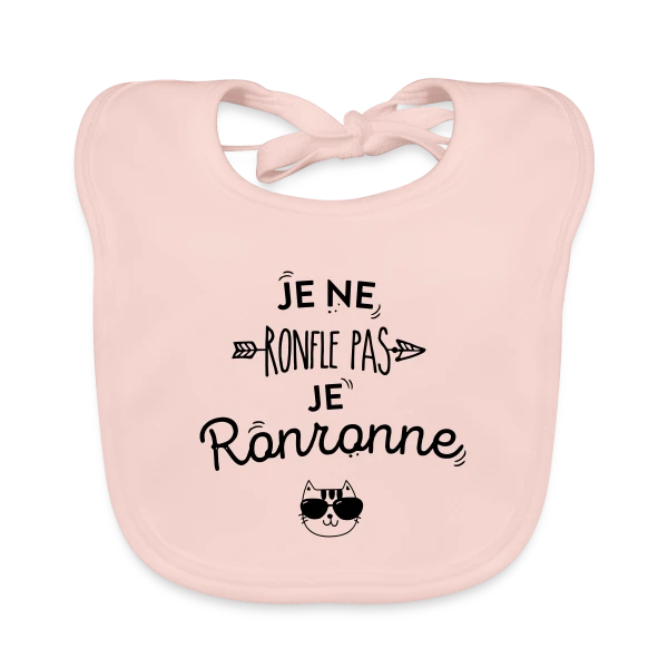 Je Ronronne sur Bavoir bio Bébé