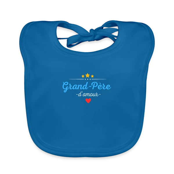Grand-Père d'Amour : Personnalisé avec Noms des Petits-Enfants sur Bavoir bio Bébé