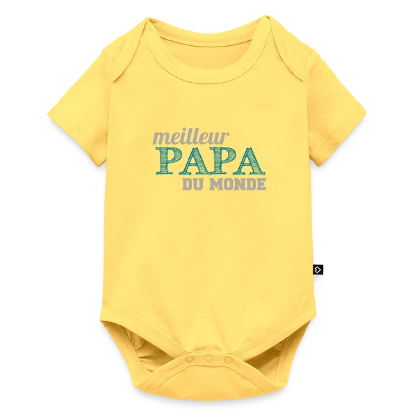 Le Meilleur Papa du Monde - Cadeau Fête des Pères Original sur Body à manches courtes Premium Bébé
