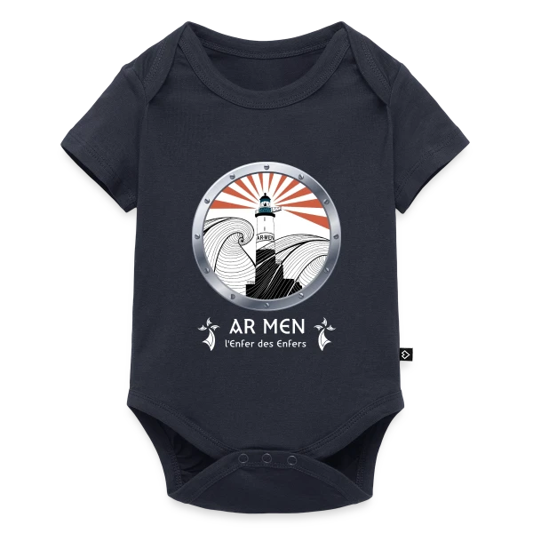 Phare d'Ar Men Breton sur Body à manches courtes Premium Bébé