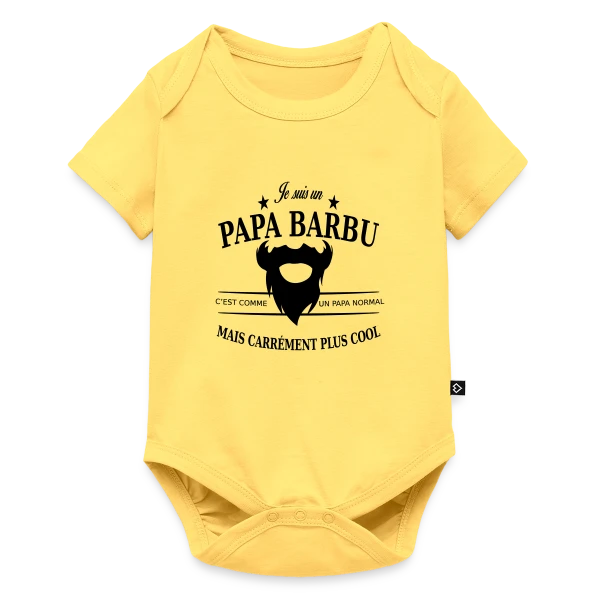 Maquette de Body à manches courtes Premium Bébé « Papa Stylé Barbu » à personnaliser