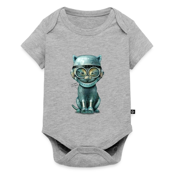 Chat Malin : Curiosité Féline sur Body à manches courtes Premium Bébé