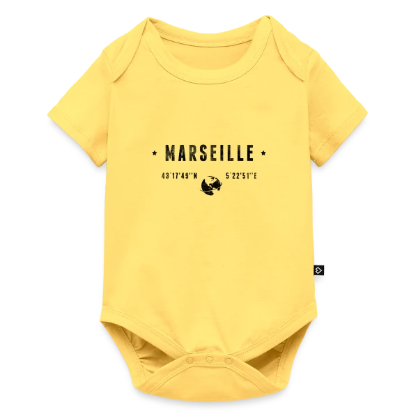 Marseille Coordonnées Globe sur Body à manches courtes Premium Bébé