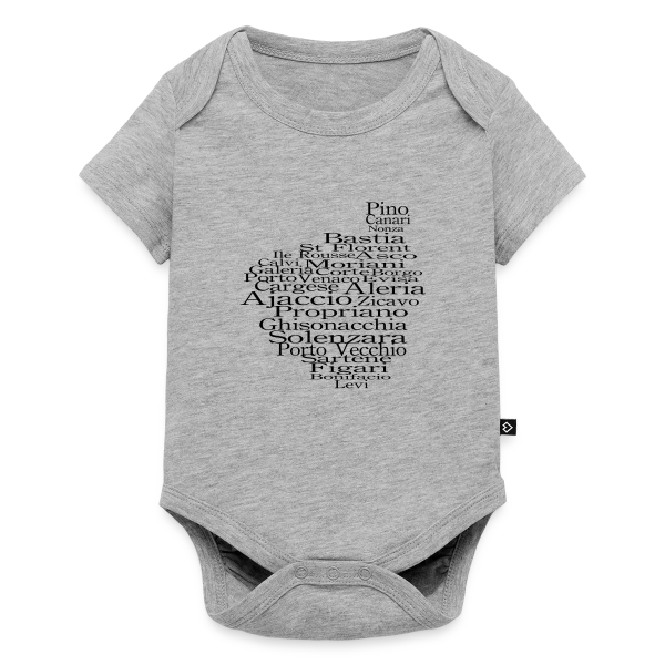 Carte Corse Villes Typographie sur Body à manches courtes Premium Bébé