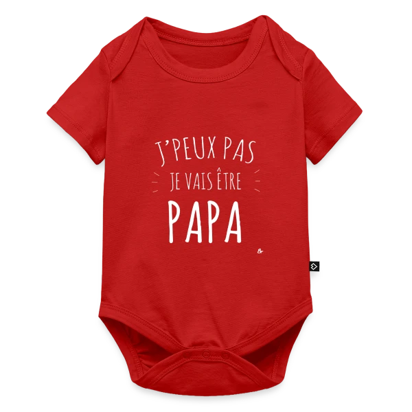 Maquette de Body à manches courtes Premium Bébé « Futur Papa - J'peux pas je vais être PAPA (Annonce Bébé) » à personnaliser