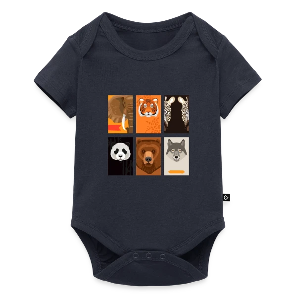 Animaux Sauvages Stylisés sur Body à manches courtes Premium Bébé