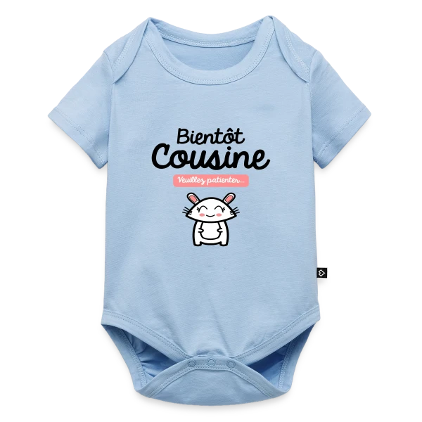 Maquette de Body à manches courtes Premium Bébé « Bientôt Cousine : Annonce Mignonne » à personnaliser