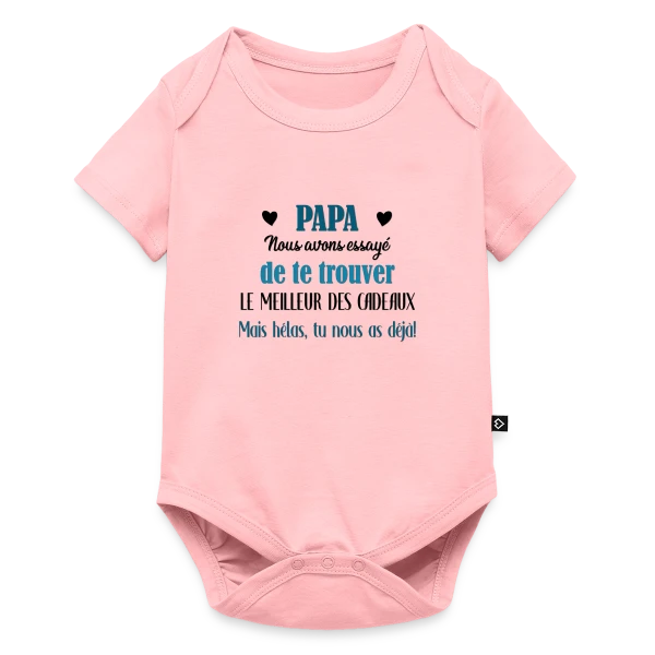 Papa, le Meilleur des Cadeaux (avec vos prénoms) sur Body à manches courtes Premium Bébé