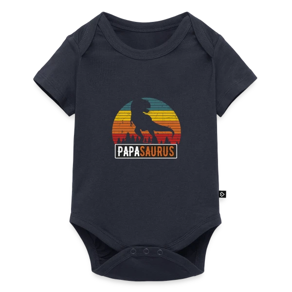 'PapaSaurus Rex' - Humour Dinosaure Rétro pour Papa sur Body à manches courtes Premium Bébé