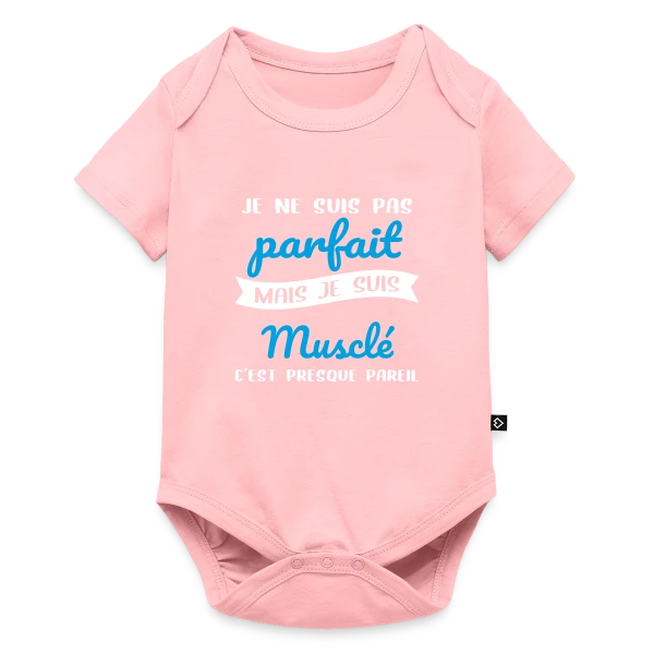 Musculation : Pas Parfait, Mais Musclé ! Humour Fitness sur Body à manches courtes Premium Bébé