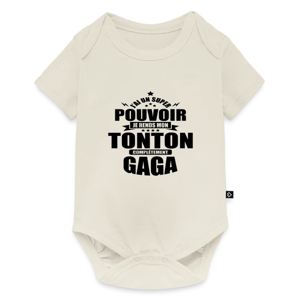 Maquette de Body à manches courtes Premium Bébé « Humour Tonton : Je Rends Mon Tonton Gaga » à personnaliser