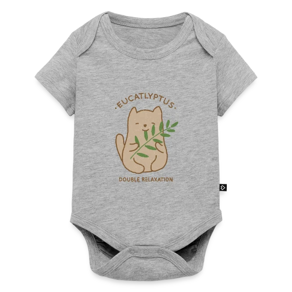 Eucalypchat : Douceur Féline et Eucalyptus sur Body à manches courtes Premium Bébé