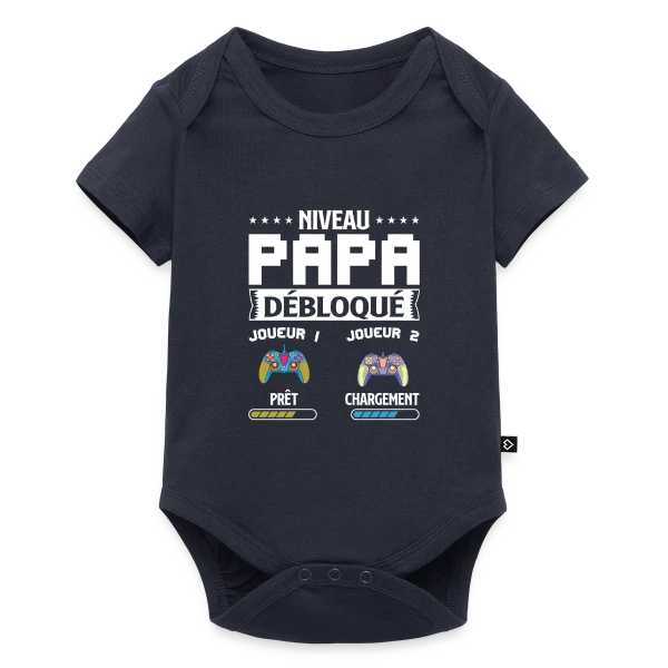Maquette de Niveau Papa Débloqué : T-shirt Futur Papa Gamer à personnaliser