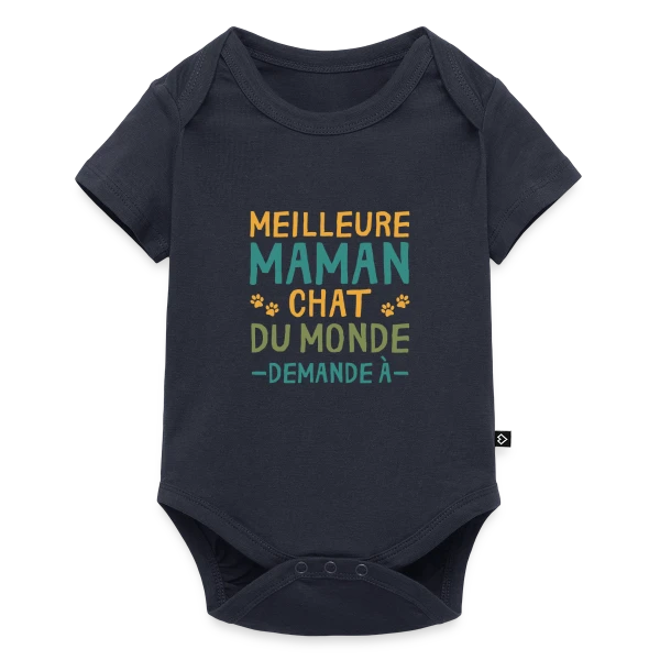 Maquette de Body à manches courtes Premium Bébé « Meilleure Maman Chat du Monde - Cadeau Personnalisé » à personnaliser