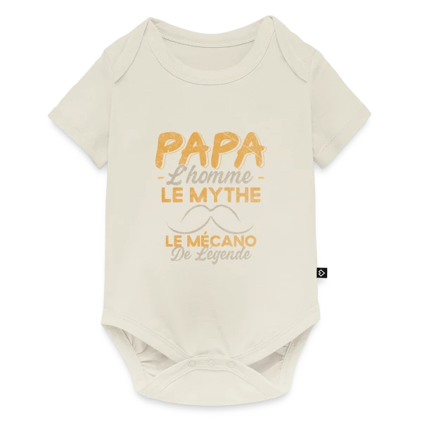 Maquette de Body à manches courtes Premium Bébé « Papa Mécanicien de Légende - Humour Cadeau Atelier » à personnaliser