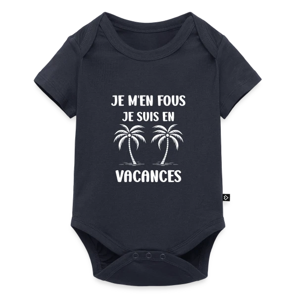 Je Suis En Vacances Blanc sur Body à manches courtes Premium Bébé