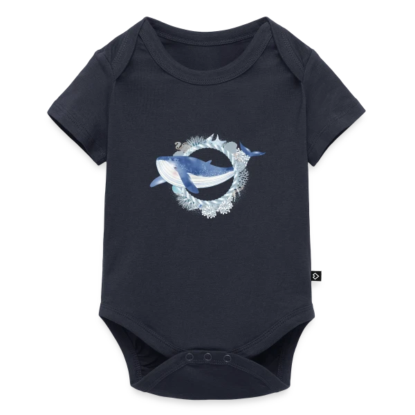 Baleine Bleue et Récif Corallien - Style Aquarelle sur Body à manches courtes Premium Bébé