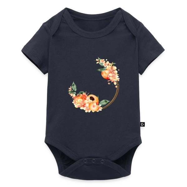 Pêche et Fleur en Couronne Tendance sur Body à manches courtes Premium Bébé
