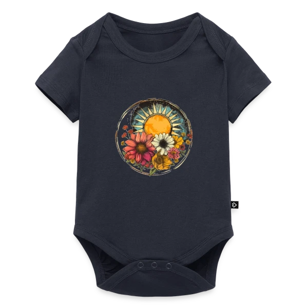 Soleil Floral Bohème sur Body à manches courtes Premium Bébé