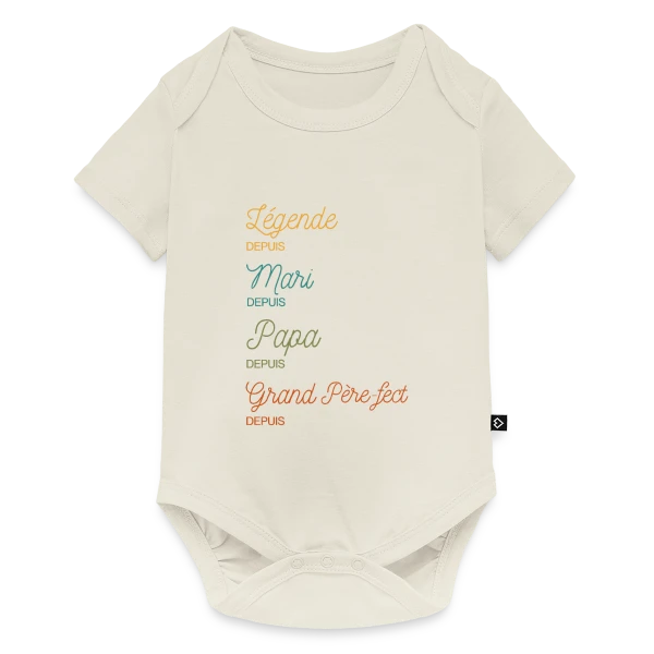 Grand Père-fect : Légende Personnalisée (Papa, Mari) sur Body à manches courtes Premium Bébé