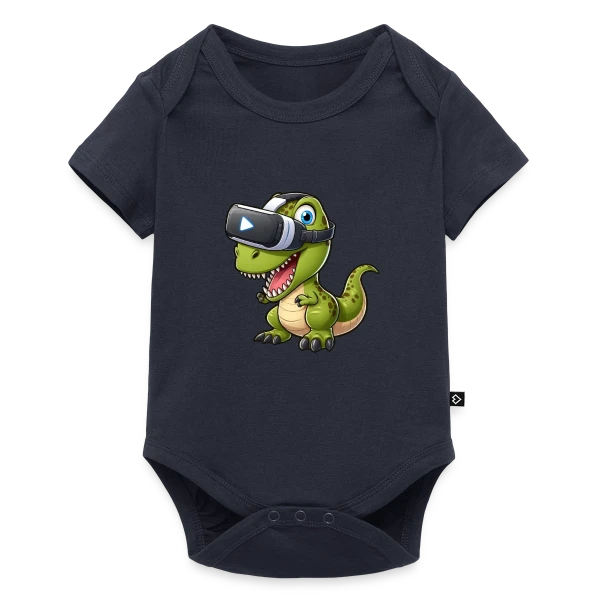 Dino T-Rex en Réalité Virtuelle – Humour Geek sur Body à manches courtes Premium Bébé