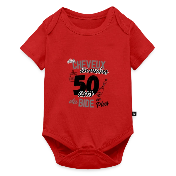 50 Ans : Cheveux en Moins, Bide en Plus sur Body à manches courtes Premium Bébé