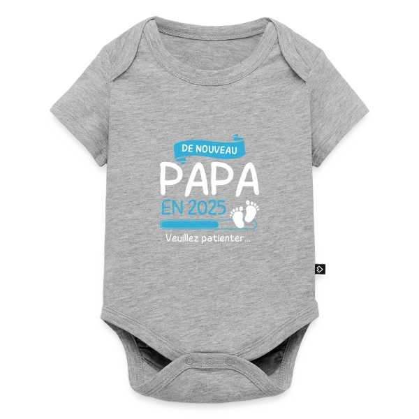 Maquette de Body à manches courtes Premium Bébé « 'De Nouveau Papa en 2025' ? Annonce de Grossesse Originale » à personnaliser