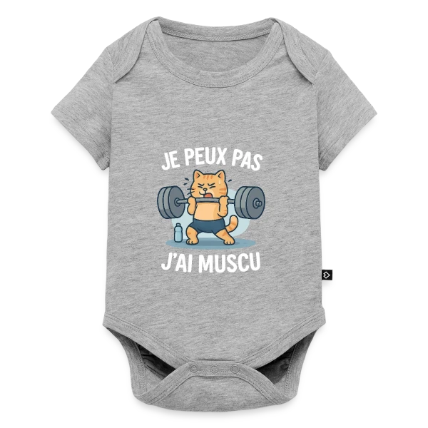 Je Peux Pas, J'ai Muscu ! Chat Bodybuilder Humour sur Body à manches courtes Premium Bébé