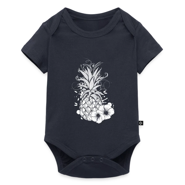 Ananas Tropical Blanc Stylisé sur Body à manches courtes Premium Bébé
