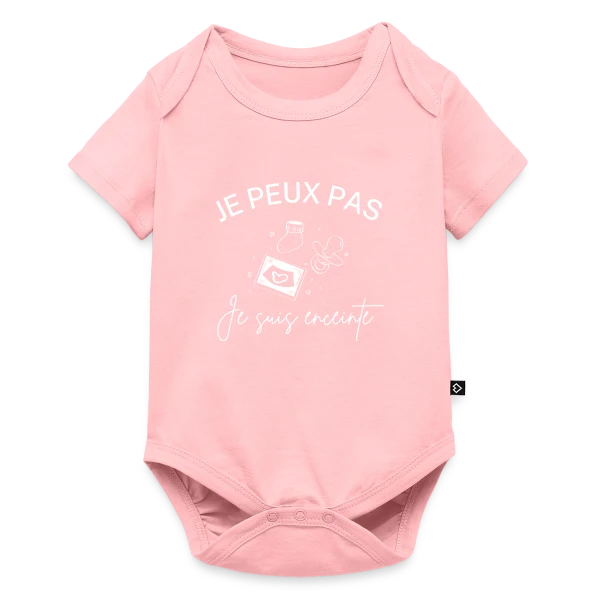 Maquette de Body à manches courtes Premium Bébé « Je Peux Pas, Je Suis Enceinte ! » à personnaliser